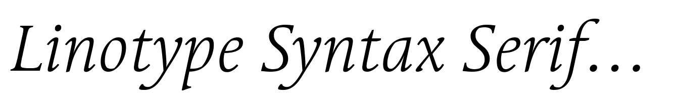 Linotype Syntax Serif Light Italic